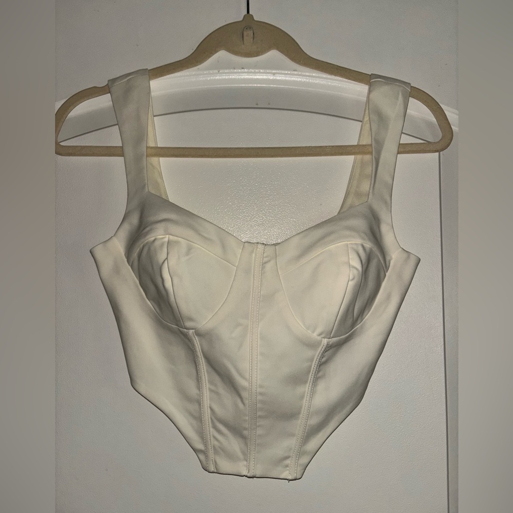 Tic Toc - Ivory and black corset tops